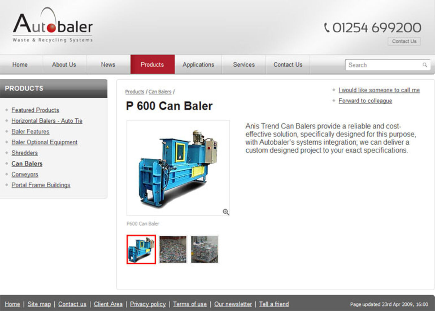 Autobaler Product page