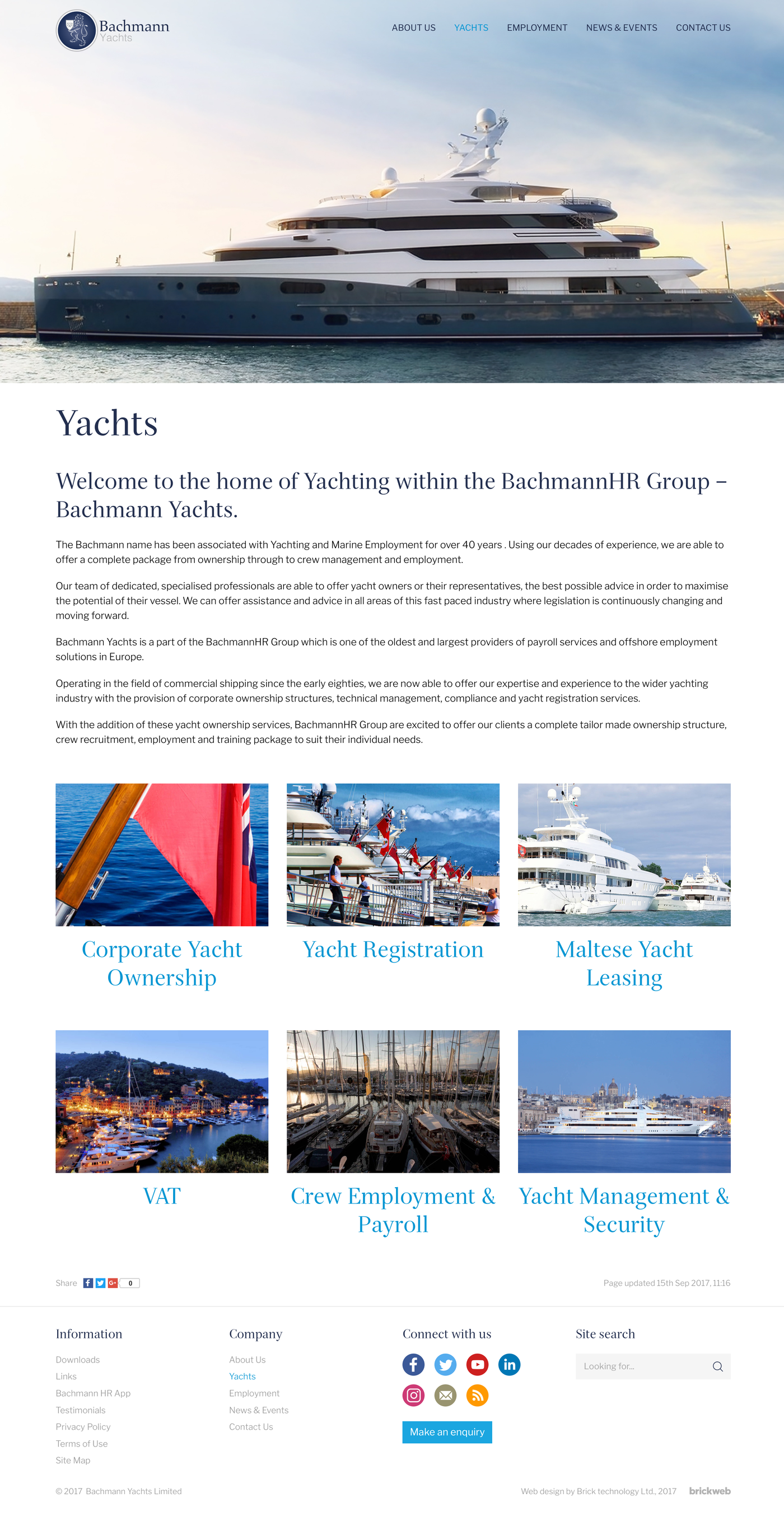 Bachmann Yachts Content page