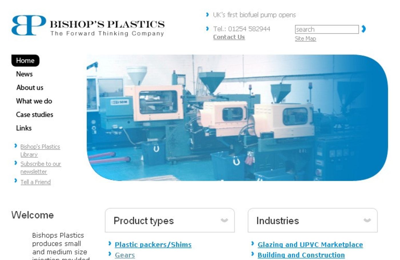 Bishop's Plastics Homepage header