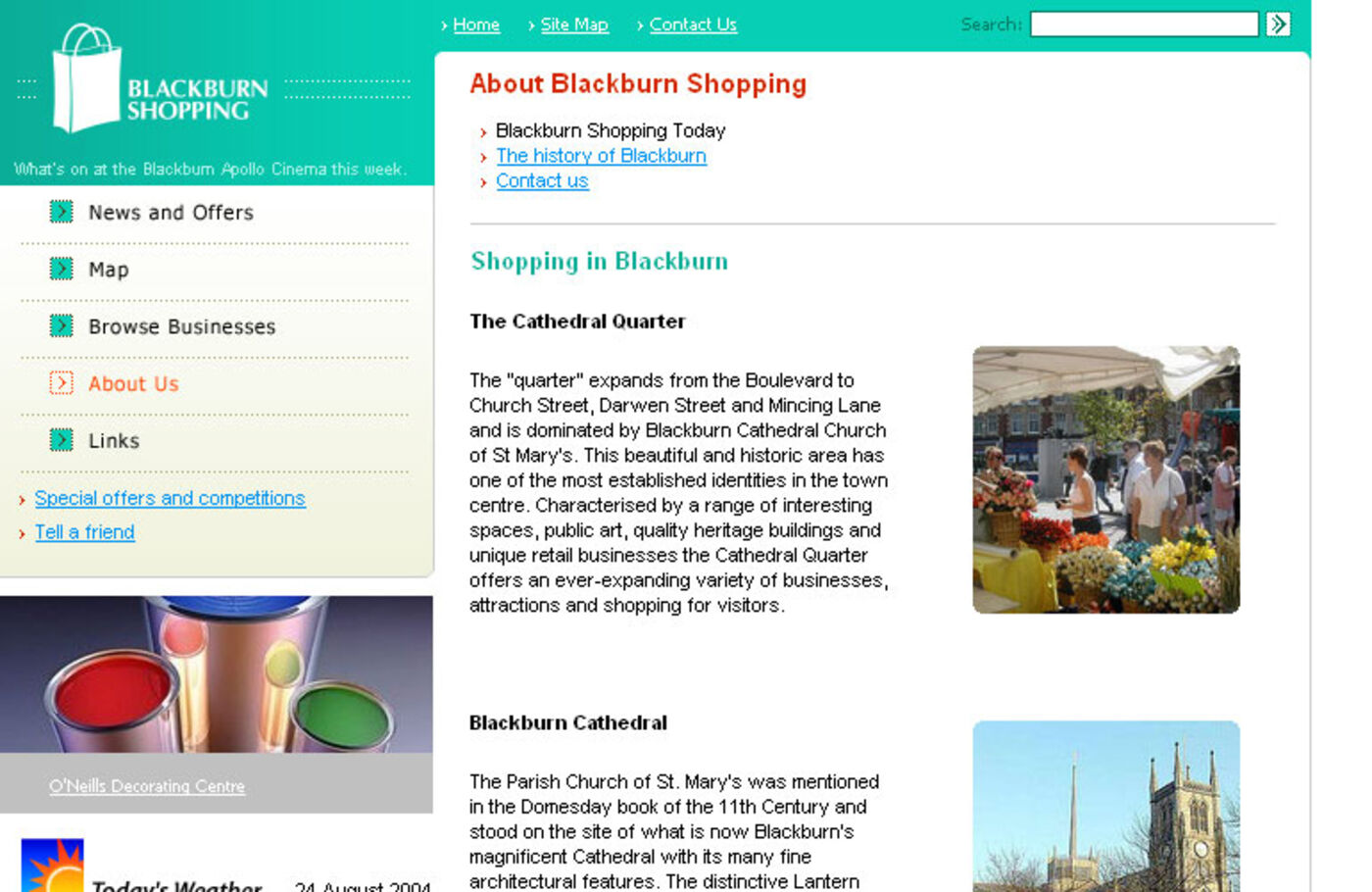 Blackburn Shopping Regular page