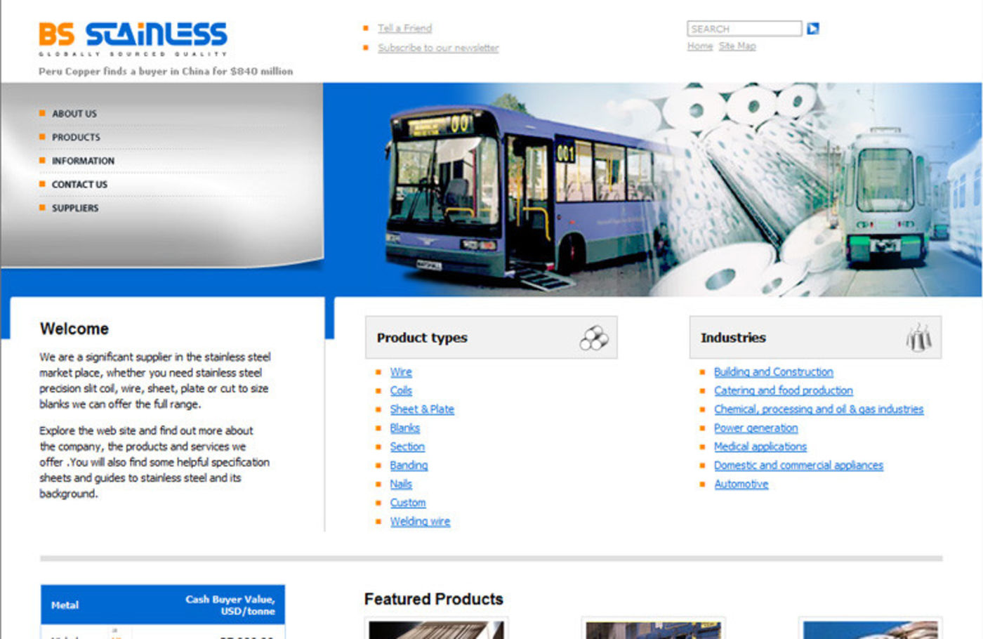 BS Stainless (2004) Homepage header