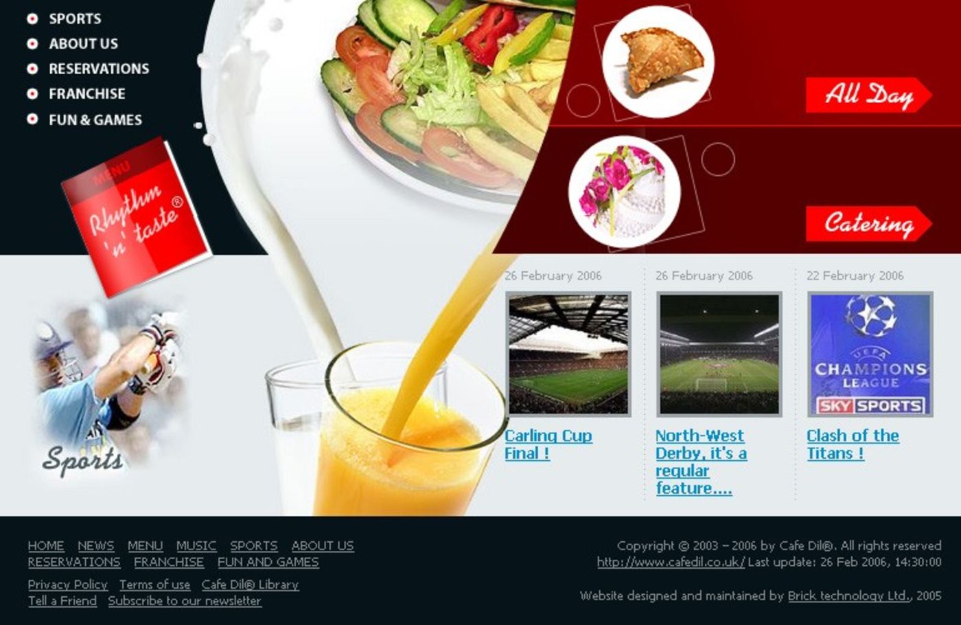 Cafe Dil Homepage footer
