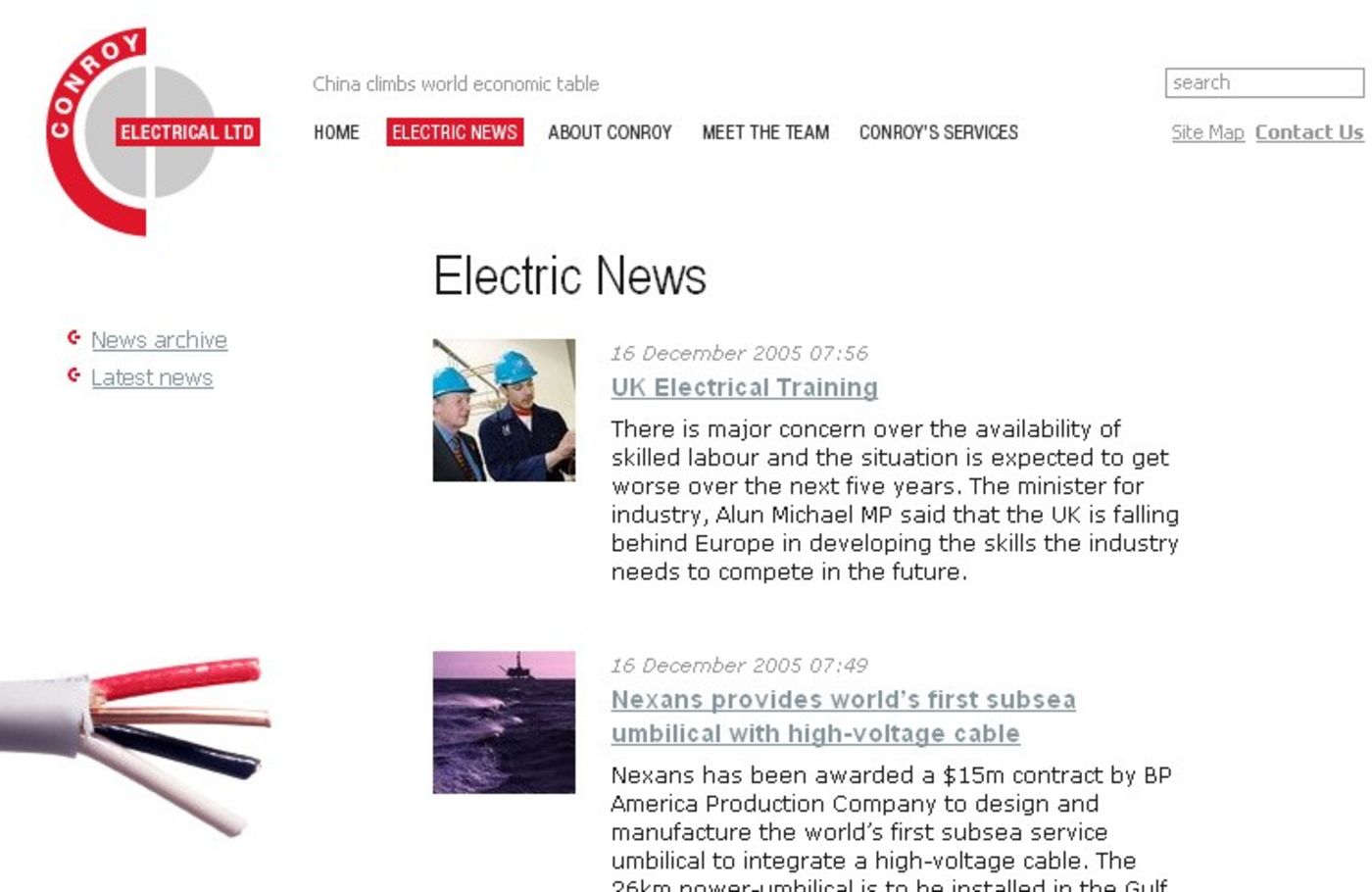 Conroy Electrical Limited (2005) Electric news