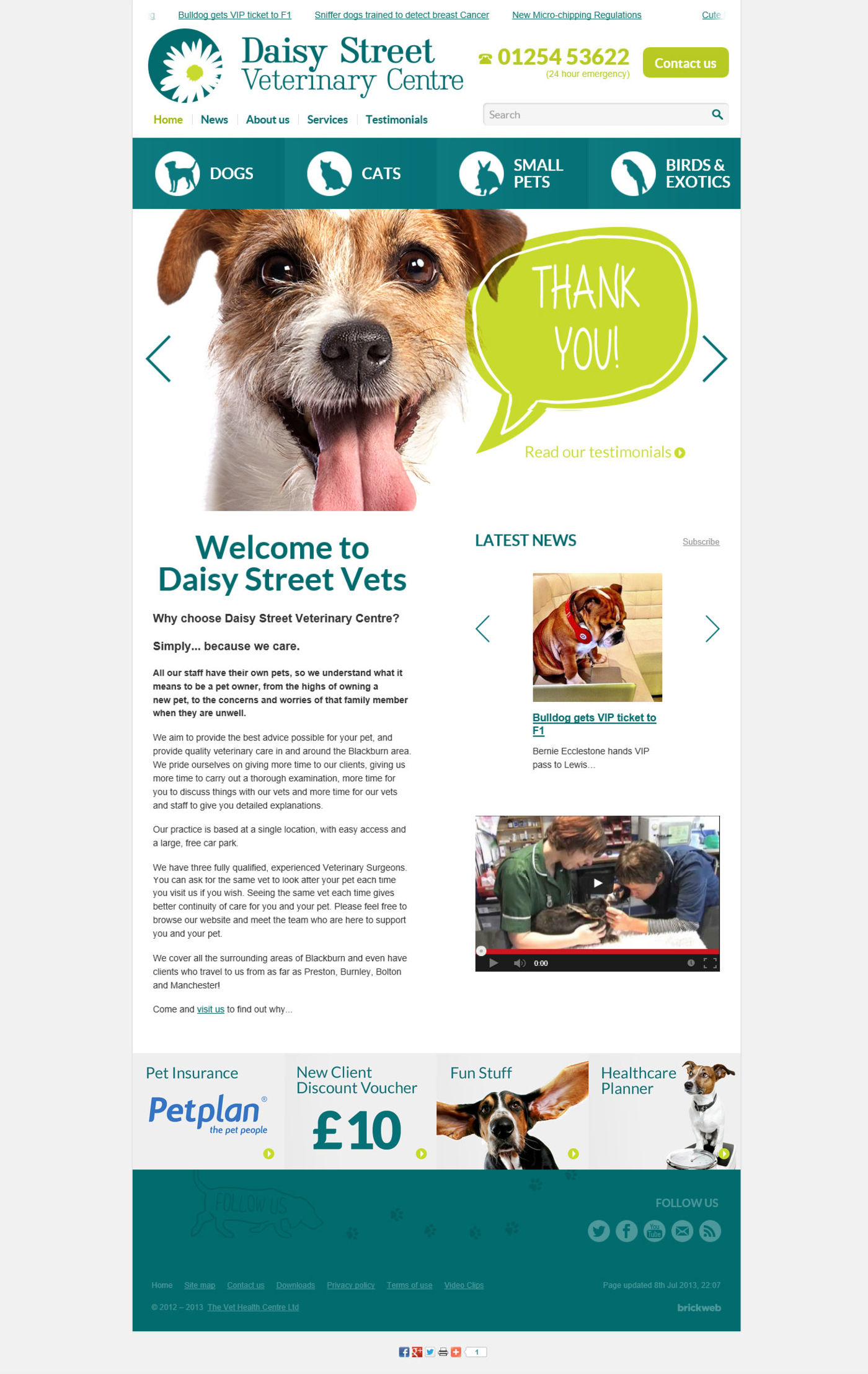 Daisy Street Vets Home page
