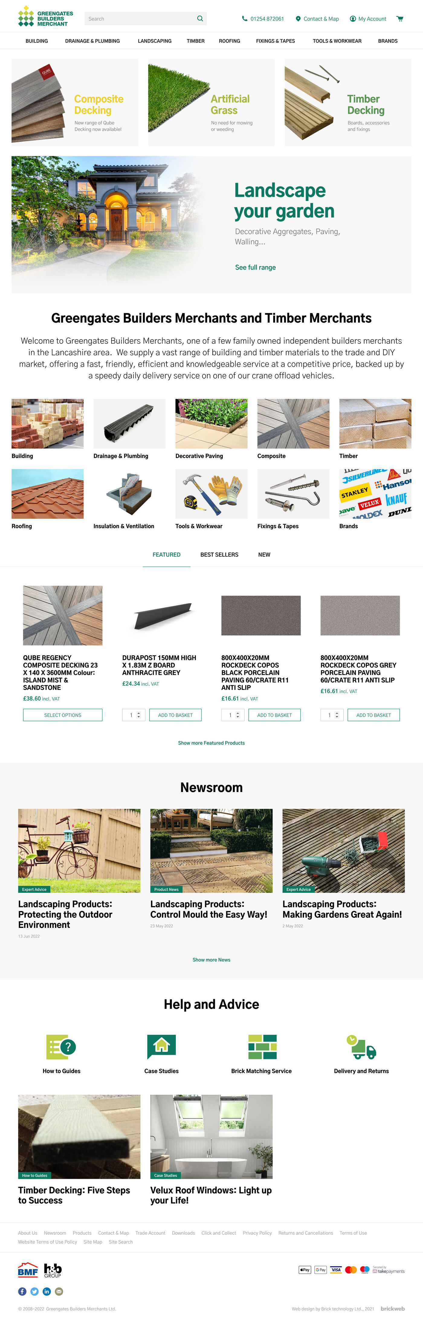 Greengates Builders Merchants Home page