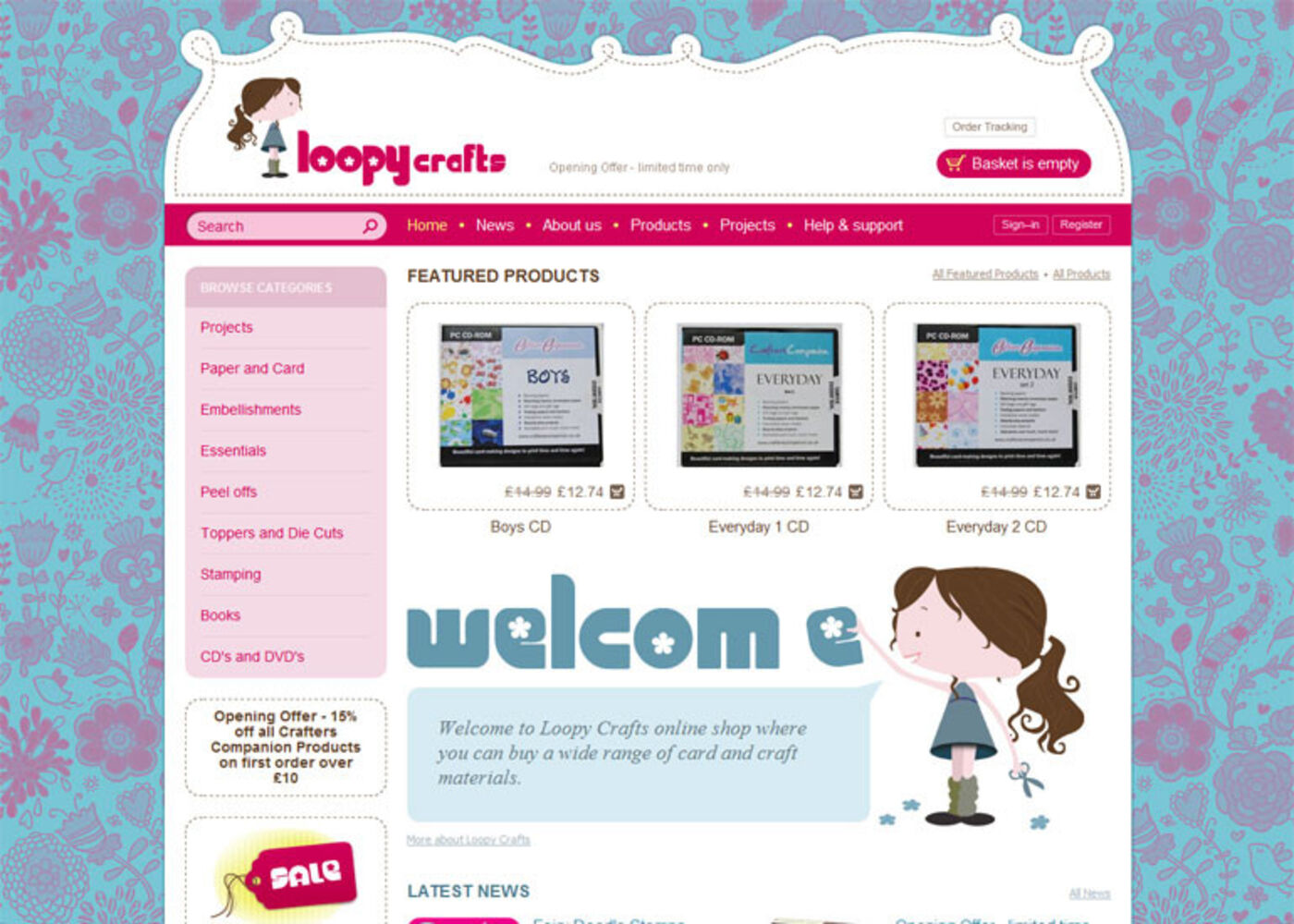 Loopy Crafts Homepage header