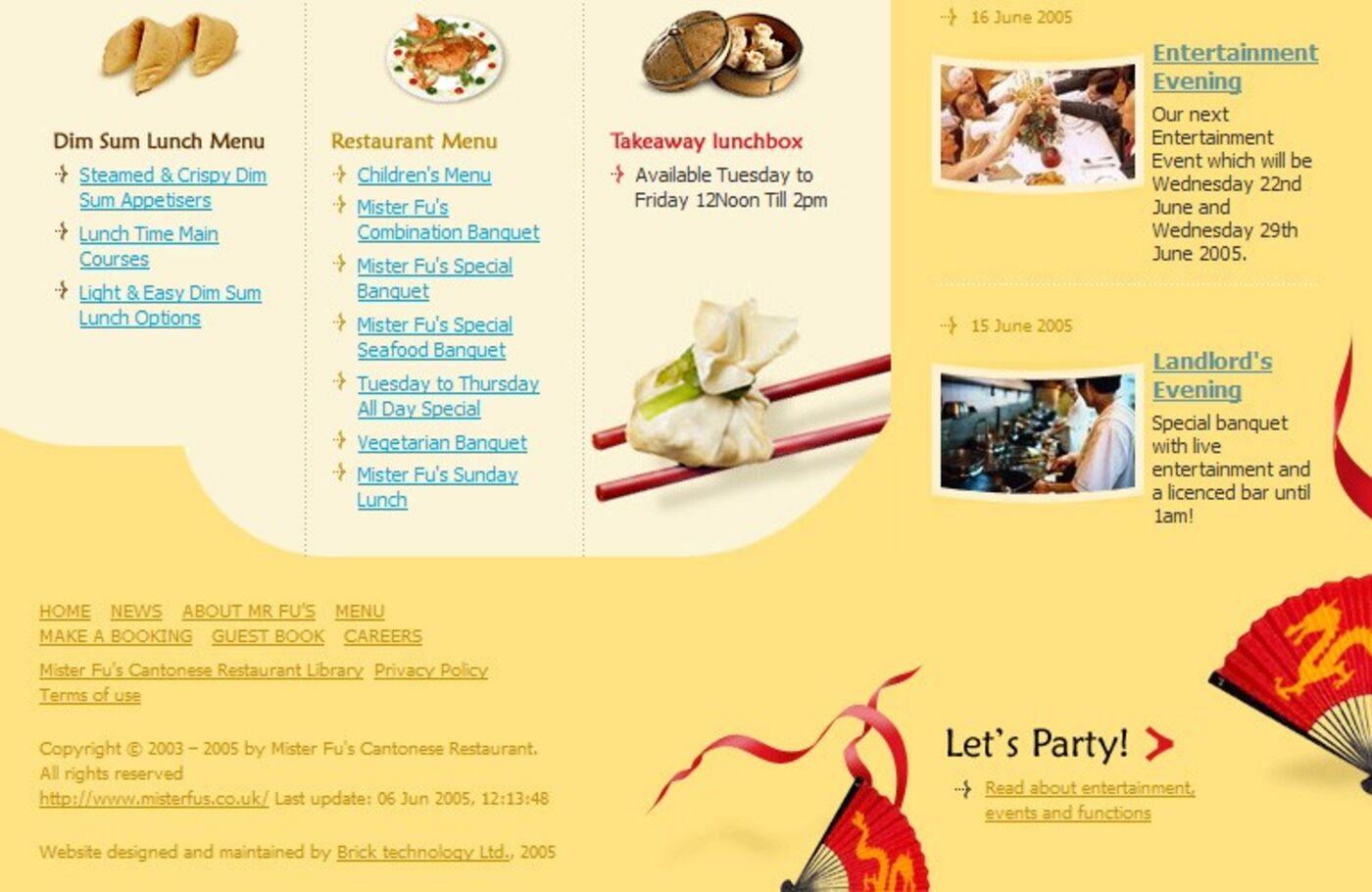 Mister Fu's Cantonese Restaurant Homepage footer
