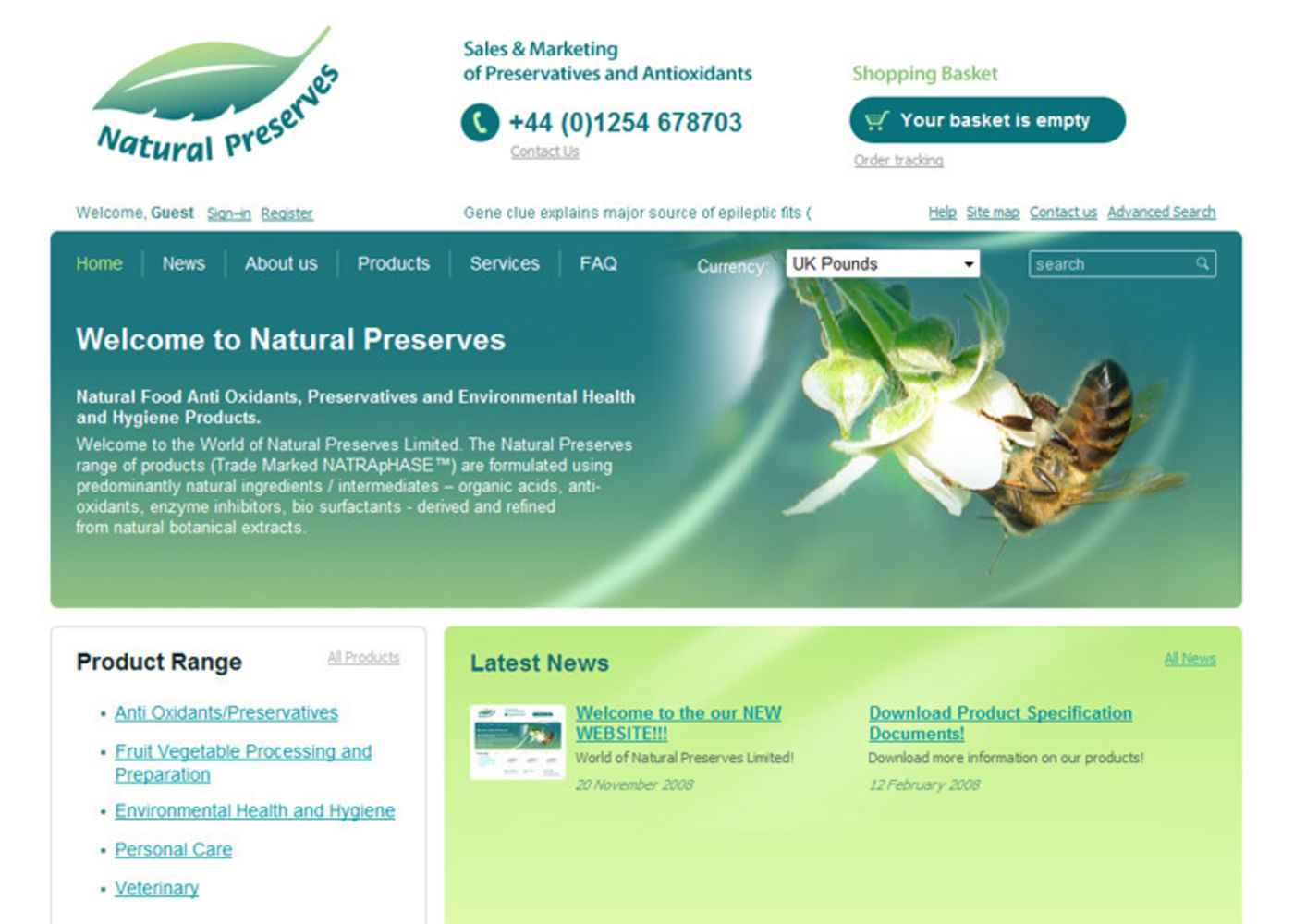 Natural Preserves Limited Homepage header