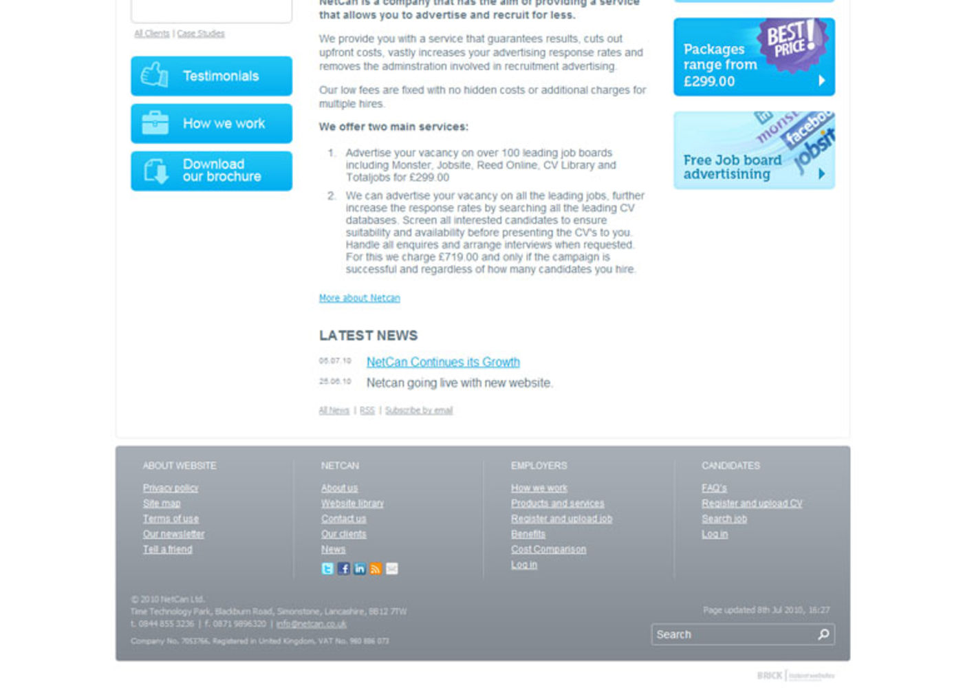 NetCan Homepage footer