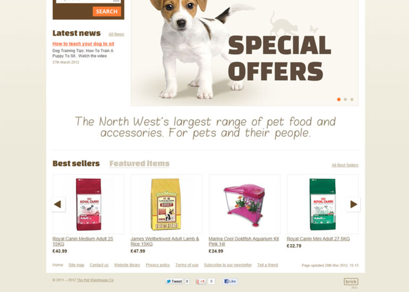The Pet Warehouse Homepage footer - Pet Warehouse