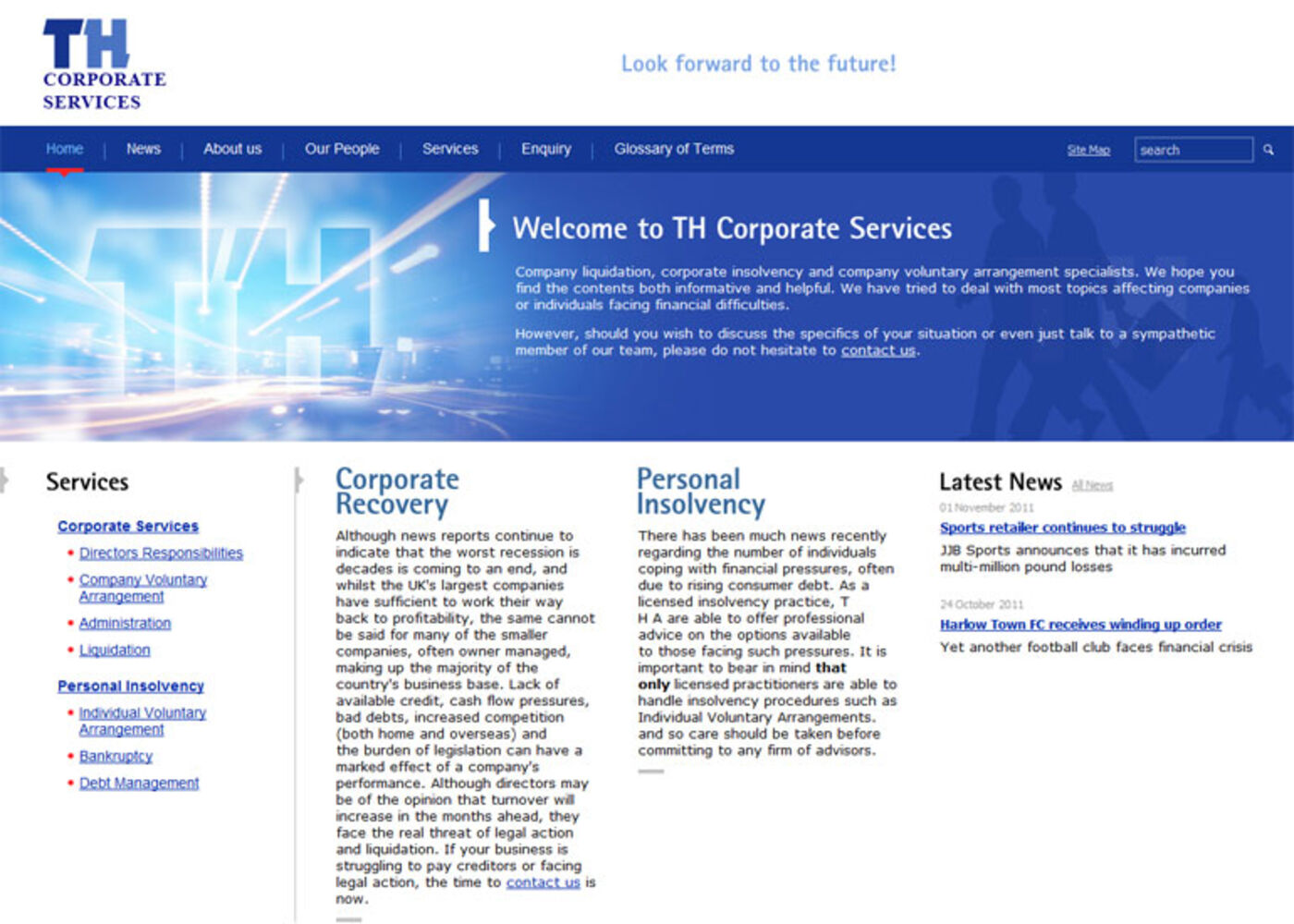 TH Associates Homepage header