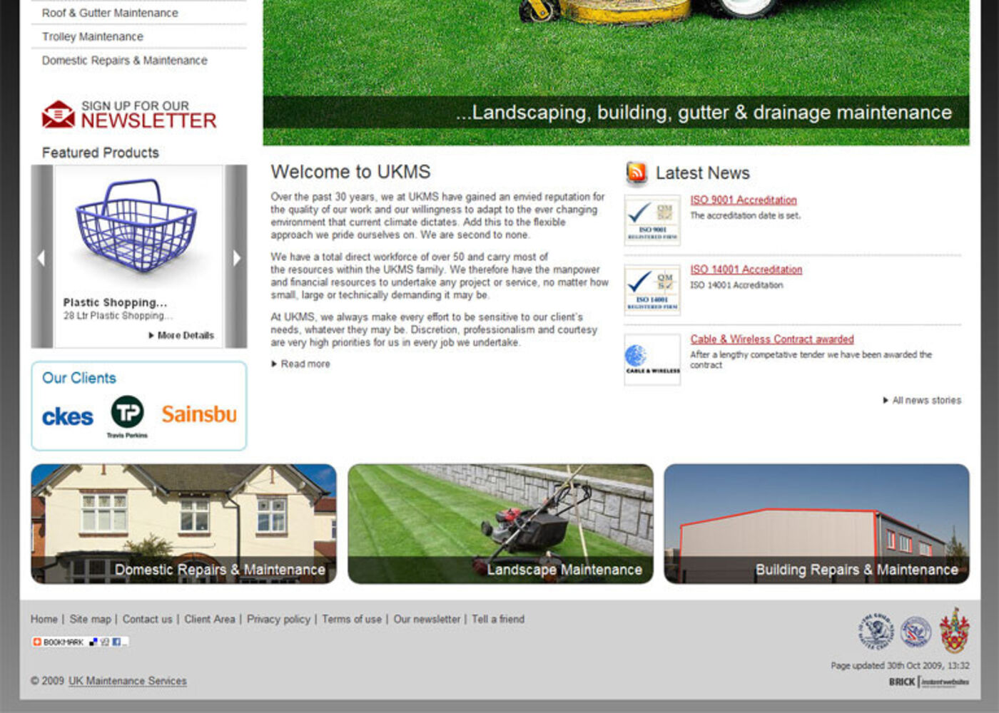 UKMS Homepage footer