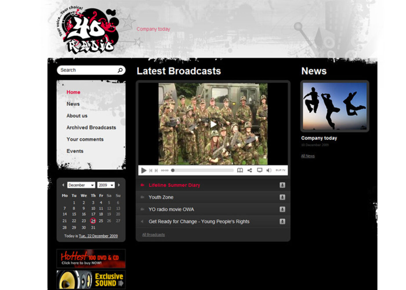 YOradio Homepage header - YO Radio